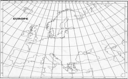 CRAFTWAFT PHYSICAL MAP OF EUROPE BLANK A4 67 gsm Project Paper
