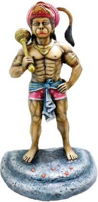 SSE SAI SARTHAK ENTERPRISE STANDING LORD HANUMAN MULTI-COLOUR HAND-PAINTING TABLE-TOP Decorative Showpiece  -  66 cm