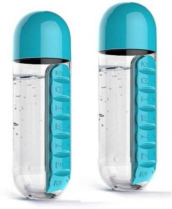 futurewizard dual pack tablet Pill Bottle 650 ml Water Bottle 600 ml Bottle