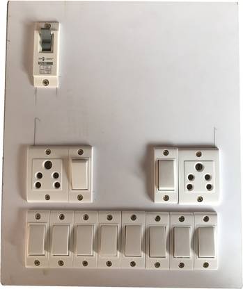 Tinax Electric Switch Board (10 Switches,2 Sockets,1 Mcp) 6 A Three Pin Socket
