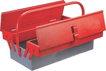TOOLBUX 3 Tray Cantilever Tool Box, Steel Construction with Lockable Latches and Heavy Duty Carry Handle Professional Tool Box Professional TBTB3 Tool Box with Tray