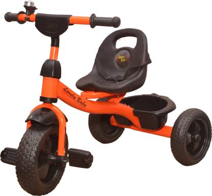 Bajaj Baby Product Tricycle For Baby for with Front Back Basket Recommended for New born With Stroller Toddler 1,2,3,4,5 Years Old Children Musical Tricycle for Baby Boys & Girls Gift (Pink) Tricycle for Kids, Tricycle for baby, Baby tricycle (Gold) Basket Orange Tricycle