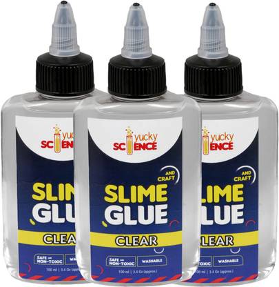 yucky science Slime and Craft Clear Glue (Pack of 3, 100 ml Each Bottle ). Age 3 years and above