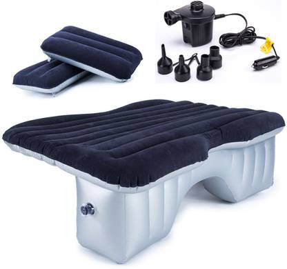 HSR Multifunctional Inflatable Car Bed Mattress with Two Air Pillows, Car Air Pump with Travel kit(neck Pillow, Eye mask and 2 Ear Buds) Inflatable Mattress Air Bed for Car Interior Car Inflatable Bed