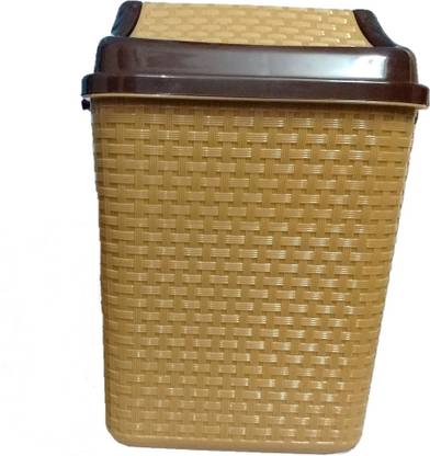 Vihaa Dustbin (Small Size) | 5 L Plastic Dustbin | Garbage Bin | Trash Bin | Swing Lid Dustbin, Beige Plastic Dustbin