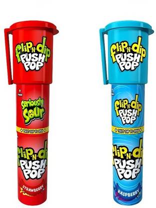 Push Pops Flip And Dip Raspberry And Strawberry Hard Candy Combo Raspberry, Strawberry Candy