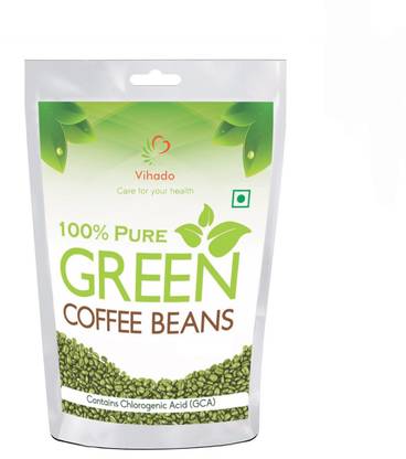 Vihado Organic Green Coffee beans for Weight Loss(Decaffeinated & Unroasted Coffee Beans) (400 g) Roast & Ground Coffee