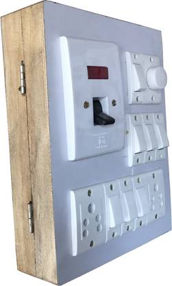 Tinax Electric Switch Board (7 Switches,2 Sockets,1 DP,1 Regulator ) 6 A Three Pin Socket