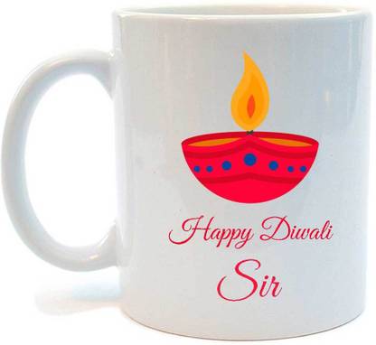 JUVIXBUY Happy Diwali Sir Printed Ceramic Coffee Ceramic Coffee Mug