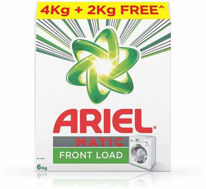 Ariel Matic Front Load Detergent Washing Powder - 4 kg with Free Detergent Powder - 2 kg Detergent Powder