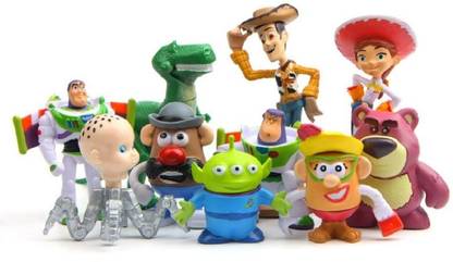 smart anime buy Toy Story 3 Set Of 10 Pcs. Sheriff Woody, Buzz Lightyear, Bullseye, Aliens, Rex, Jessie Mr. Potato Head Action Figure