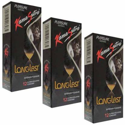 Kamasutra Long Last Extended Pleasure Series, 12X3=36 (Concealed/Confidential Packaging) Condom