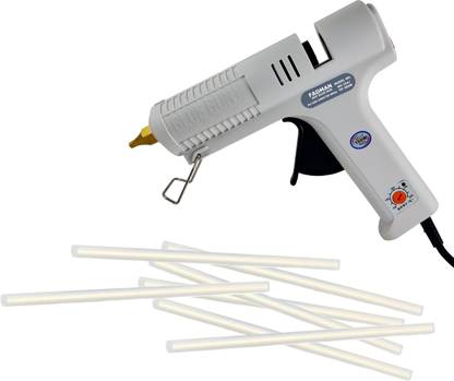 FADMAN White Copper Nozzel 150W High Professional Industrial Hot Melt Glue Gun with Sticks(11MM-7STICKS) Adjustable Temperature Corded Glue Gun