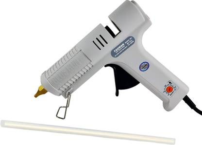FADMAN White Copper Nozzel 150W High Professional Industrial Hot Melt Glue Gun with Sticks(11MM-1STICKS) Adjustable Temperature Corded Glue Gun