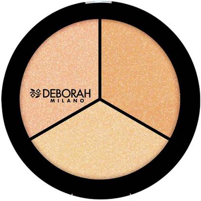 Deborah Milano TRIO HIGHLIGHTER PALETTE - Pearly Beige + Gold Amber + Sparkling Rose Highlighter