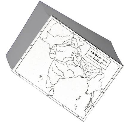 CRAFTWAFT RIVER MAP OF INDIA BLANK A4 67 gsm Project Paper