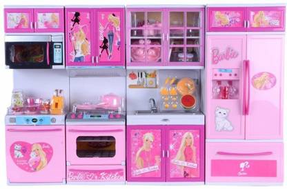 BARBIE Doll Dream House Kitchen Set (Best One to gift Kids) - 4 Compartments