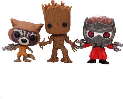 smart anime buy Guardian Of Galaxy Set Of 3 Pcs. Groot, Rocket Raccoon, Star Lord Action Figure