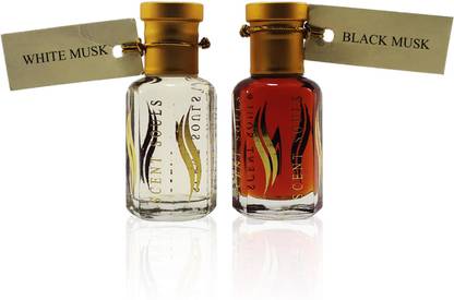 Scent Souls White Mushk & Black Musk Perfume Oil / Fragrance Oil (Attar| ) Roll On For Men & Women Combo Pack of 2 (12 ml) Floral Attar
