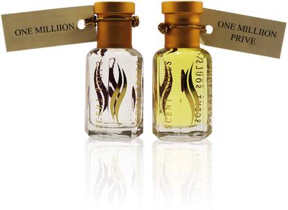 Scent Souls One Million & One Milliion Prive Perfume Oil / Fragrance Oil (Attar| Ittar) Roll On For Men Combo Pack of 2 (12 ml) Floral Attar