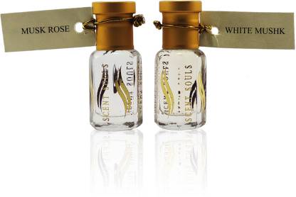Scent Souls Musk Rose & White Mushk Perfume Oil / Fragrance Oil (Attar| Ittar) Roll On For Women Combo Pack of 2 (6 ml) Floral Attar