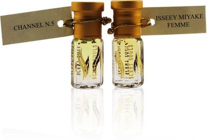 Scent Souls Channel N.5 & Issey Miyakee Femme Perfume Oil / Fragrance Oil (Attar| Ittar) Roll On For Women Combo Pack of 2 (3 ml) Floral Attar