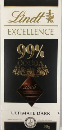 LINDT Excellence 99% cocoa ultimate dark Bars