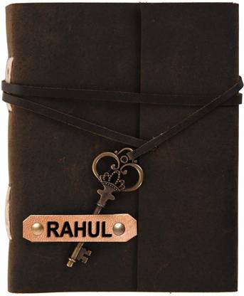 Rjkart RAHUL embossed Leather Cover Diary With Key Lock A5 Diary Unruled 200 Pages
