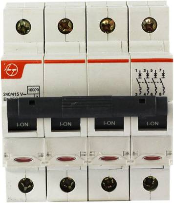L&T Exora MCB - 63A, 4Pole (FP), 10kA, C Curve BB40630C MCB