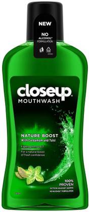Closeup Nature Boost Mouthwash - Cardamom, Tulsi