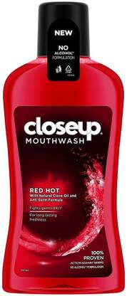 Closeup Red Hot Mouthwash
