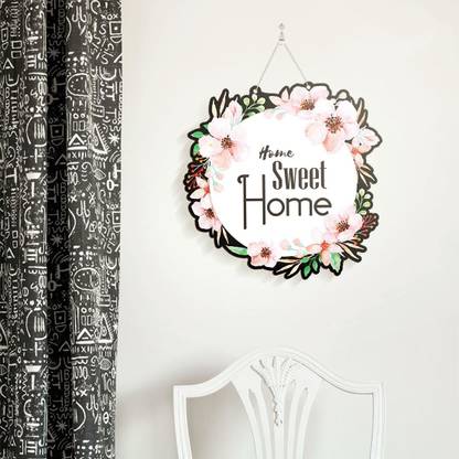 100yellow Wooden Home Sweet Home Name Plate