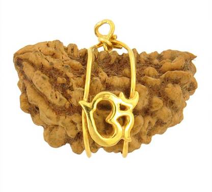 Gems Jewels Online One Mukhi Rudraksha Gold-plated Wood Pendant