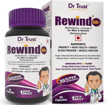Dr Trust (USA) Rewind 5G plus Multivitamin + Omega 3 with 39 Super Ingredients