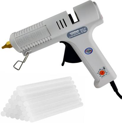 FADMAN MAX / CROWN 150 W 150 WATT HEAVY PERFORMANCE BEST QUALITY IN GLUE GUNS WITH PREMIUM 30 TRANSPARENT HOT ADHESIVE GLUE STICKS Adjustable Temperature Corded Glue Gun