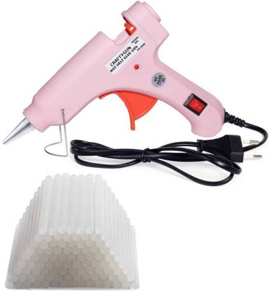CRAFTYGUN PINK MINI 20 WATT - 50 GLUE STICKS Standard Temperature Corded Glue Gun
