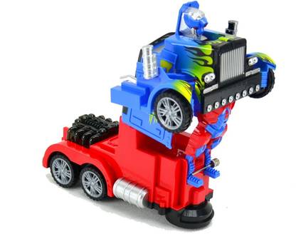 IndusBay Transformers Optimus Prime Toy Autobot Automatic Robot To Truck Converting Light and Music Truck Toy For Kids