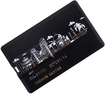 Tobo Card Design USB Pendrive 16 GB - Black 16 Pen Drive Compatible with Desktop Computer, Television, Laptop USB 2.0 Plastic Case