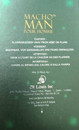 St. Louis Inc MACHO MAN Perfume - 100 ml (For Men) Eau de Parfum  -  100 ml