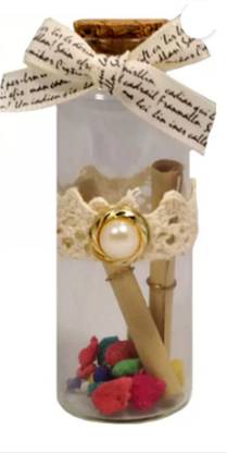 Art Bundle Cute Mini Clear Cork Stopper Glass Wishing Bottles Decorative Bottle