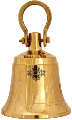 IndianArtVilla Handmade Brass Pooja Bell For Pujan Purpose , Spiritual Gift Item,Pooja Arti Temple,Height - 9.6" Inch Brass Pooja Bell
