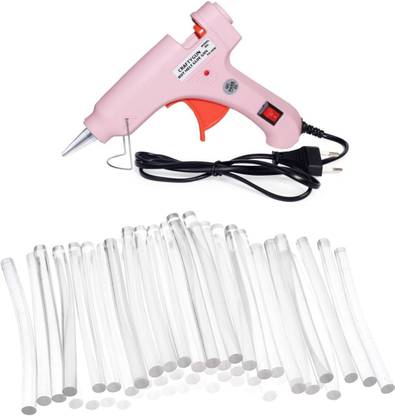 CRAFTYGUN 20 WATT FD-20W PINK GLUE GUN (ON OFF SWITCH&INDICATOR) 50 ADHESIVE HOT GLUE STICKS Standard Temperature Corded Glue Gun