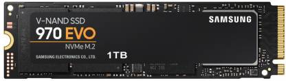 SAMSUNG 970 Evo 1 TB Laptop, Servers, Network Attached Storage, Desktop Internal Solid State Drive (SSD) (MZ-V7E1T0BW)
