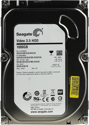 Seagate SATA 1 TB Desktop, Surveillance Systems, Servers, All in One PC's, Network Attached Storage Silver SATA Internal Hard Disk Drive (HDD) (Video 3.5)