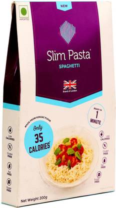 eat water Slim Pasta Spaghetti Ready to Eat in 1 Minute - 200 gm (Pack of 4) Pasta
