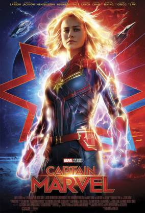 Captain Marvel Poster for Room & Office (13 Inch X 19 Inch, Rolled) Multi Color Paper Print