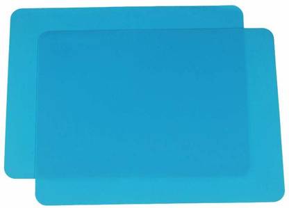 Childhood Non-Stick Silicone Baking Mat2 Pack Placemats Table Mat For Kids (Blue)