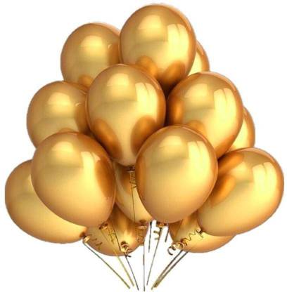 Veluce Solid GOLDEN METALLIC PARTY DECORATION/ Balloon Balloon (Golden Ballon, 25 Pcs in One Packet ) Balloon