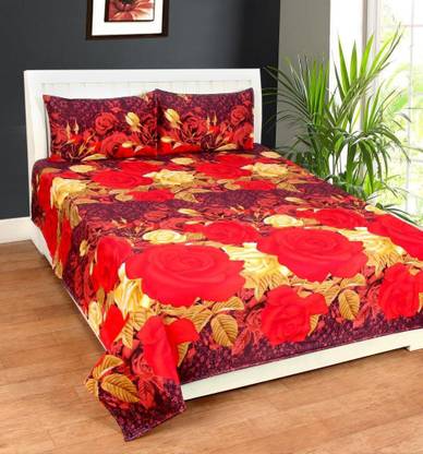 Homesense 180 TC Polycotton Double Floral Flat Bedsheet