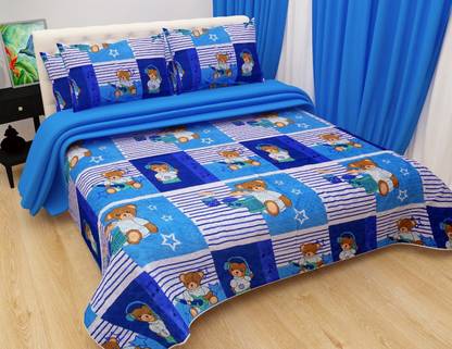 The Divine 144 TC Microfiber Double Printed Flat Bedsheet